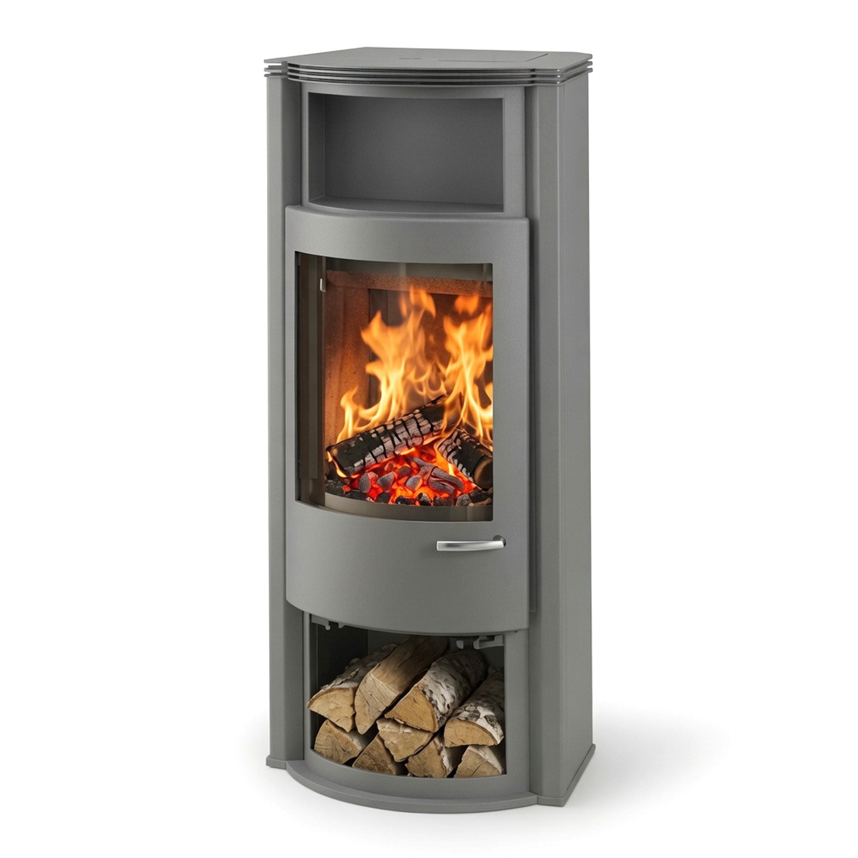 Holzofen, Kaminofen, Holzscheite, Feuer, Feuerholz