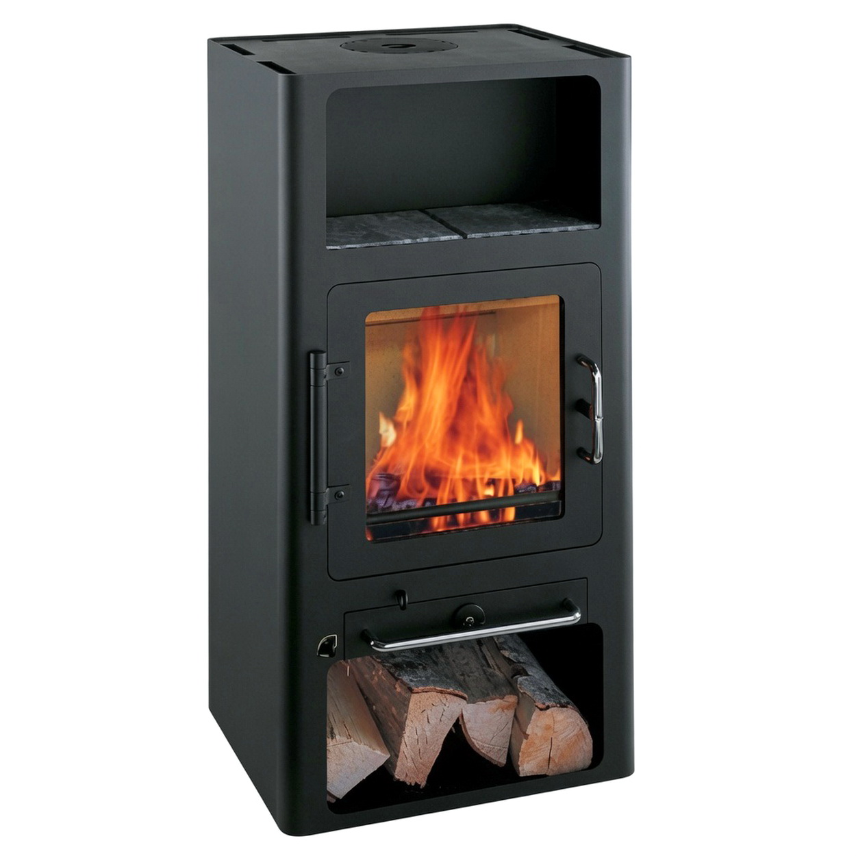 Holzofen, Kaminofen, Schwarz, Holz lagerung, Feuerofen