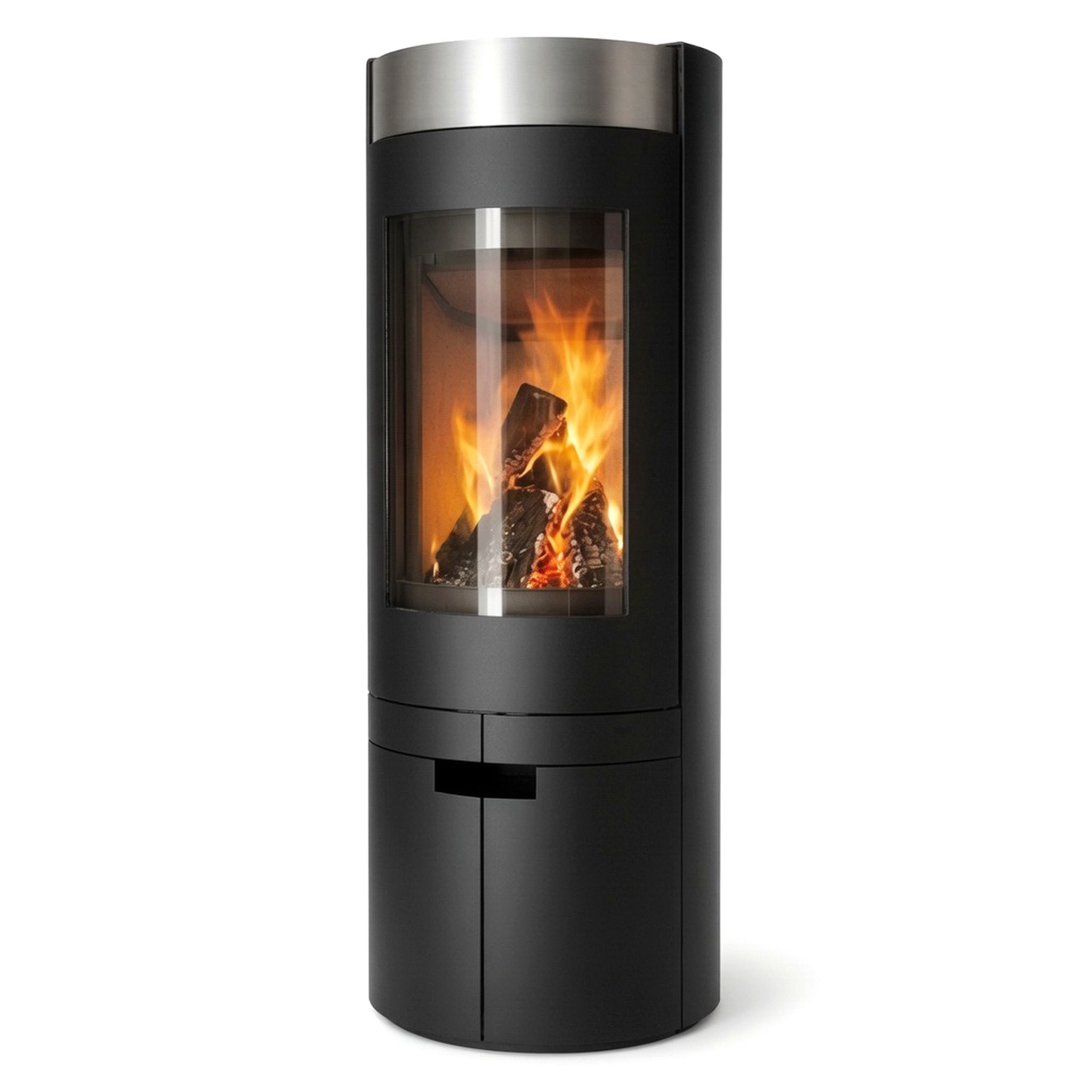 Kaminofen, Gaskaminen, Holzfeuer, Stahlkörper, Schwarz