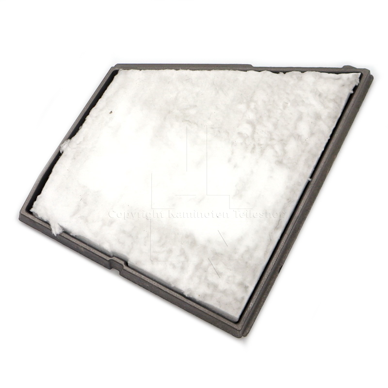 Jotul F 200 / F 205 linke Brennraumplatte - Rückseite mit Dämmung