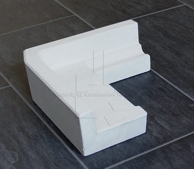 Nordpeis Q-34AL rechts, linker Bodenstein der Brennraumauskleidung aus Thermotte