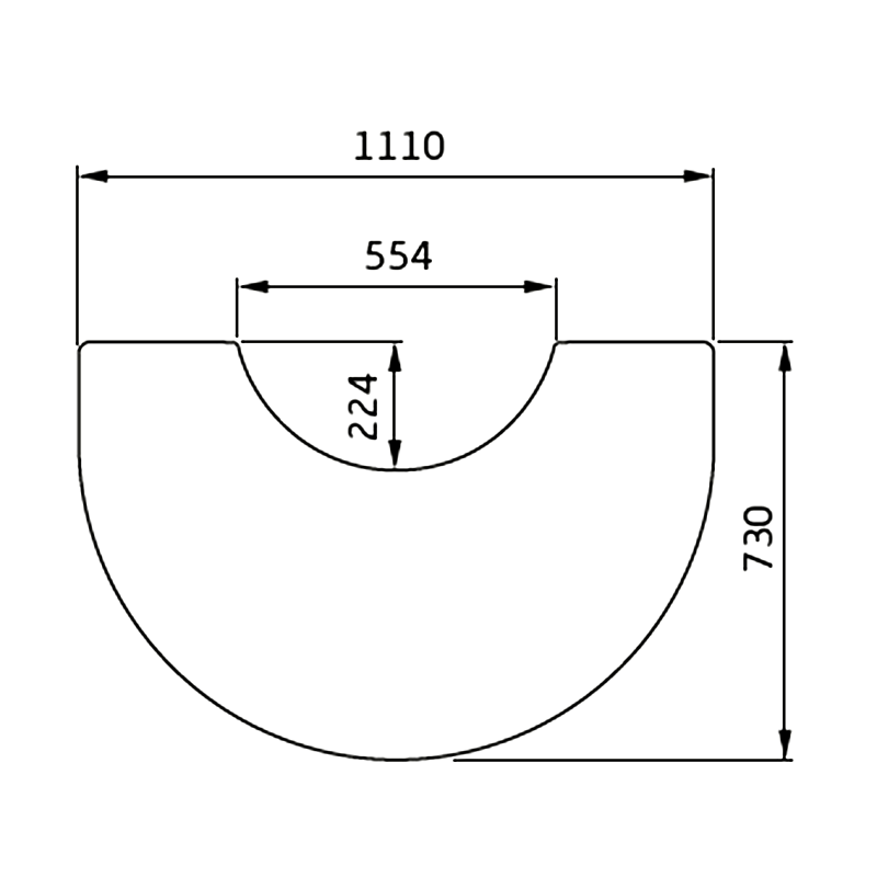 Contura 660T Glasvorlegeplatte Abmessungen