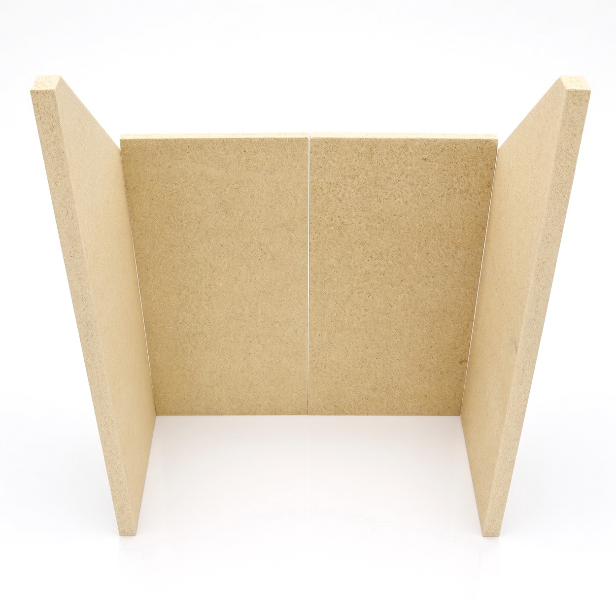 Sichtschutzwand, MDF-Platte, Naturbraun, Dreiteilig, Freistehend