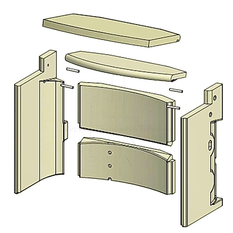 Jotul F 232 / F 234 Brennraumauskleidung - Prinzipzeichnung