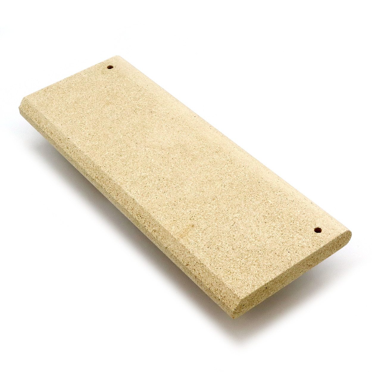 Steinplatte, Beige, Rechteckig, Körnige Oberfläche, Befestigungslöcher