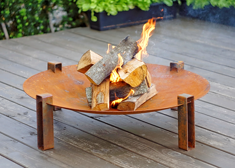 Feuersstelle Gibil ø 80 x 22 cm aus Rohstahl