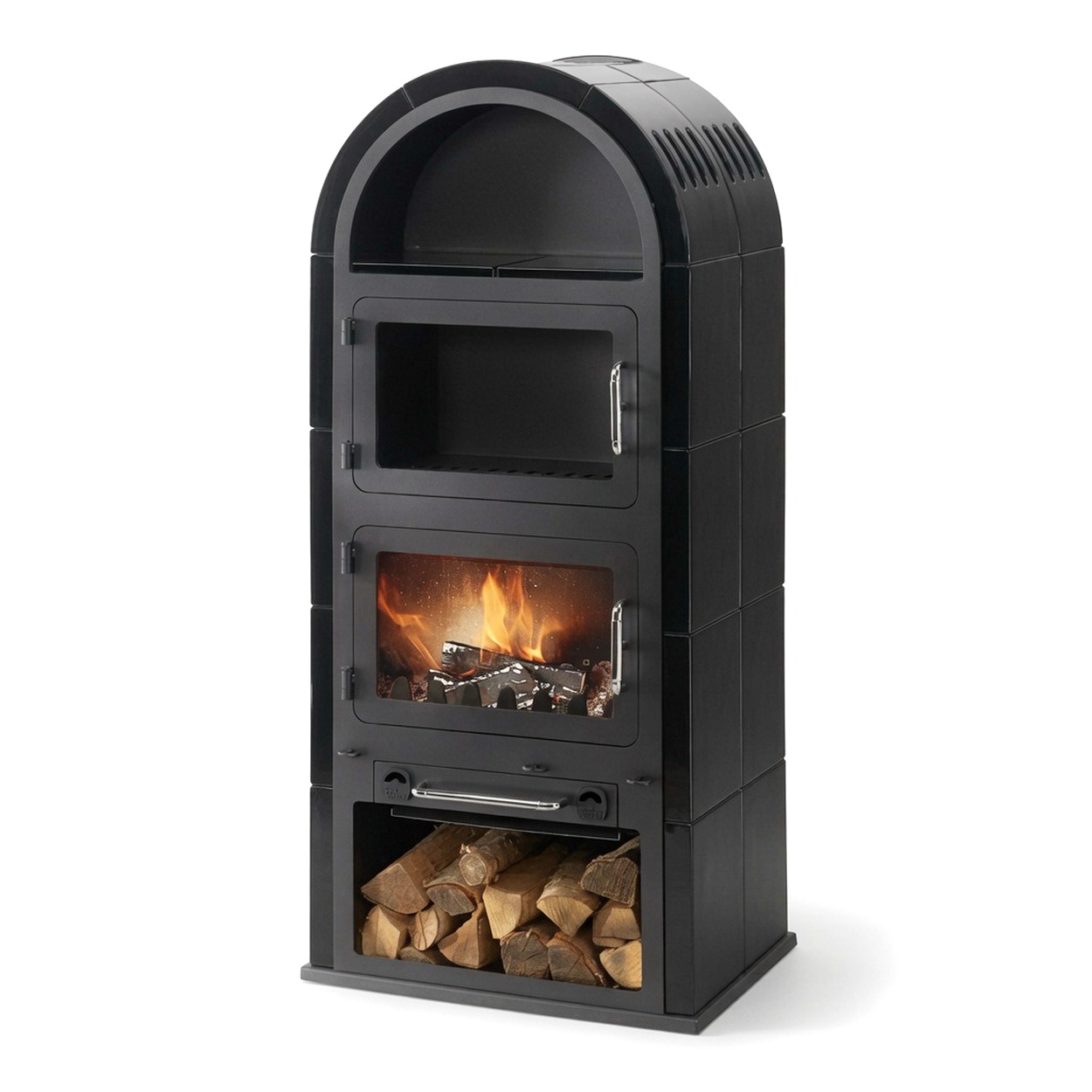 Kaminofen, Holzofen, Feuerstelle, Holzscheit, Schwarz