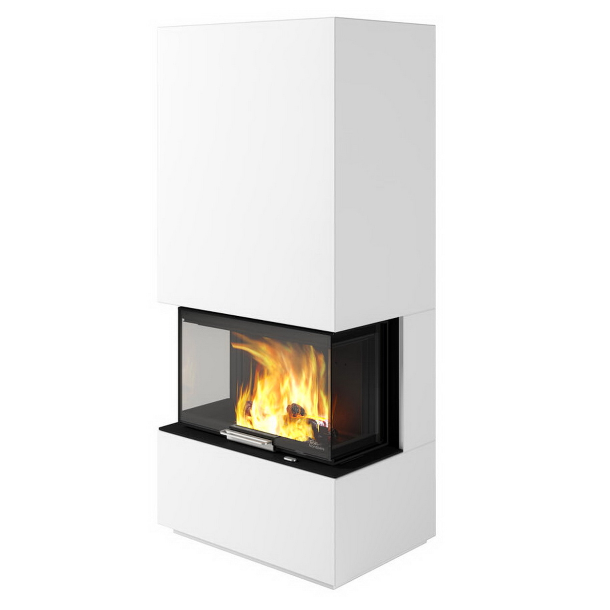 Kamin, Gaskamin, Flammendurchsichtige Front, Weißer Kamine, Modularer Kamin