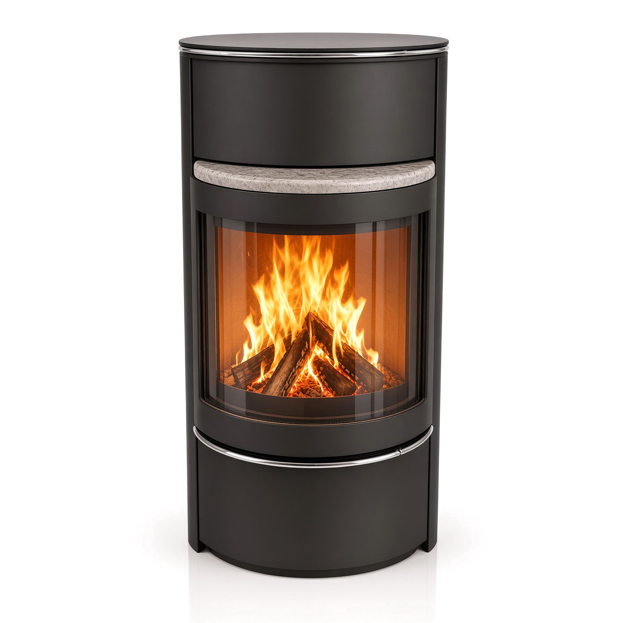 Kamin, Glastür, Holzfeuer, Stahlkamin, Schwarz