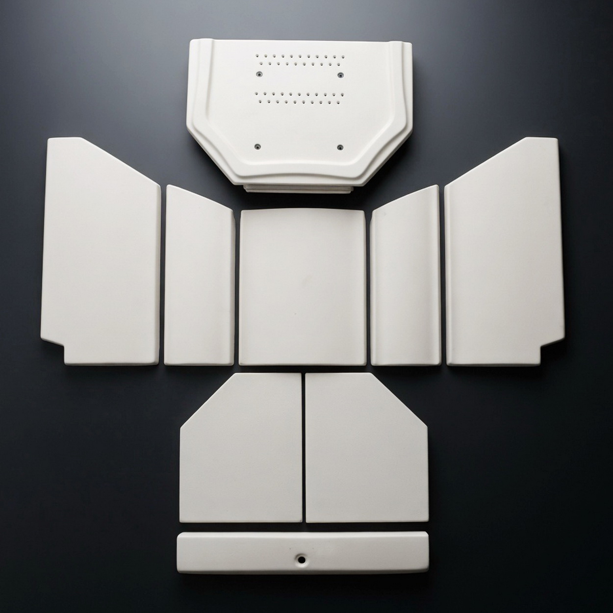 modulare Paneele, Akustikpaneele, weiße Paneele, Montagebauteile, flache Paneele