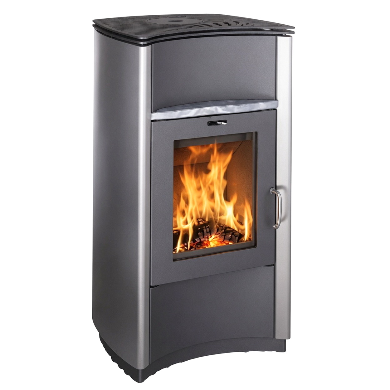 Kamin, Gaskocher, Stahl, Schwarz, Fronttür