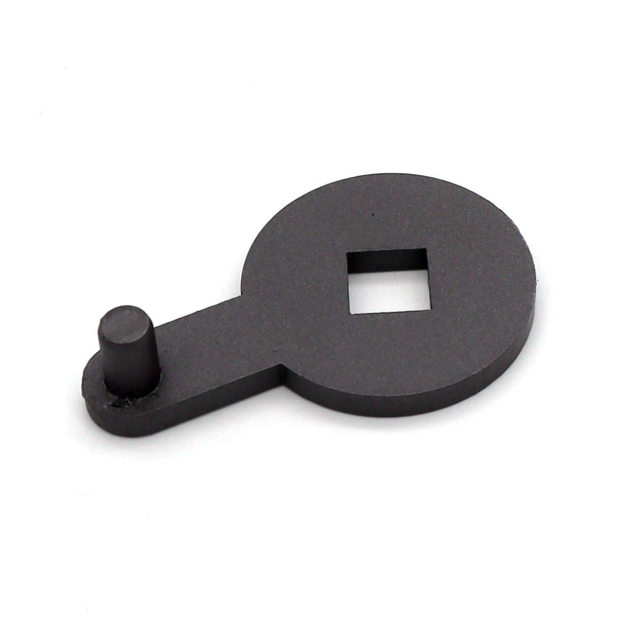 Schlüsselanhänger, Runde Form, Schwarz, Metallisch?, Lochöffnung