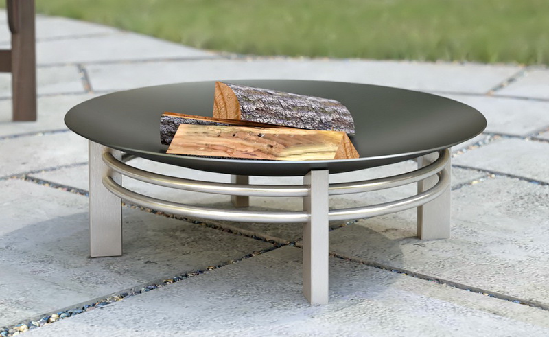 Feuerschale Nusku ø 80 x 30 cm aus Edelstahl komplett
