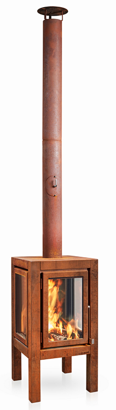 RB73 Quaruba XXL Terrassenkamin mit 4 Beinen freigestellt