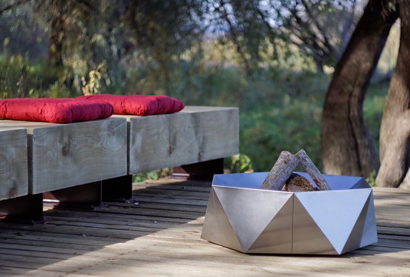 Feuerschale Ra aus Edelstahl mit Ambiente