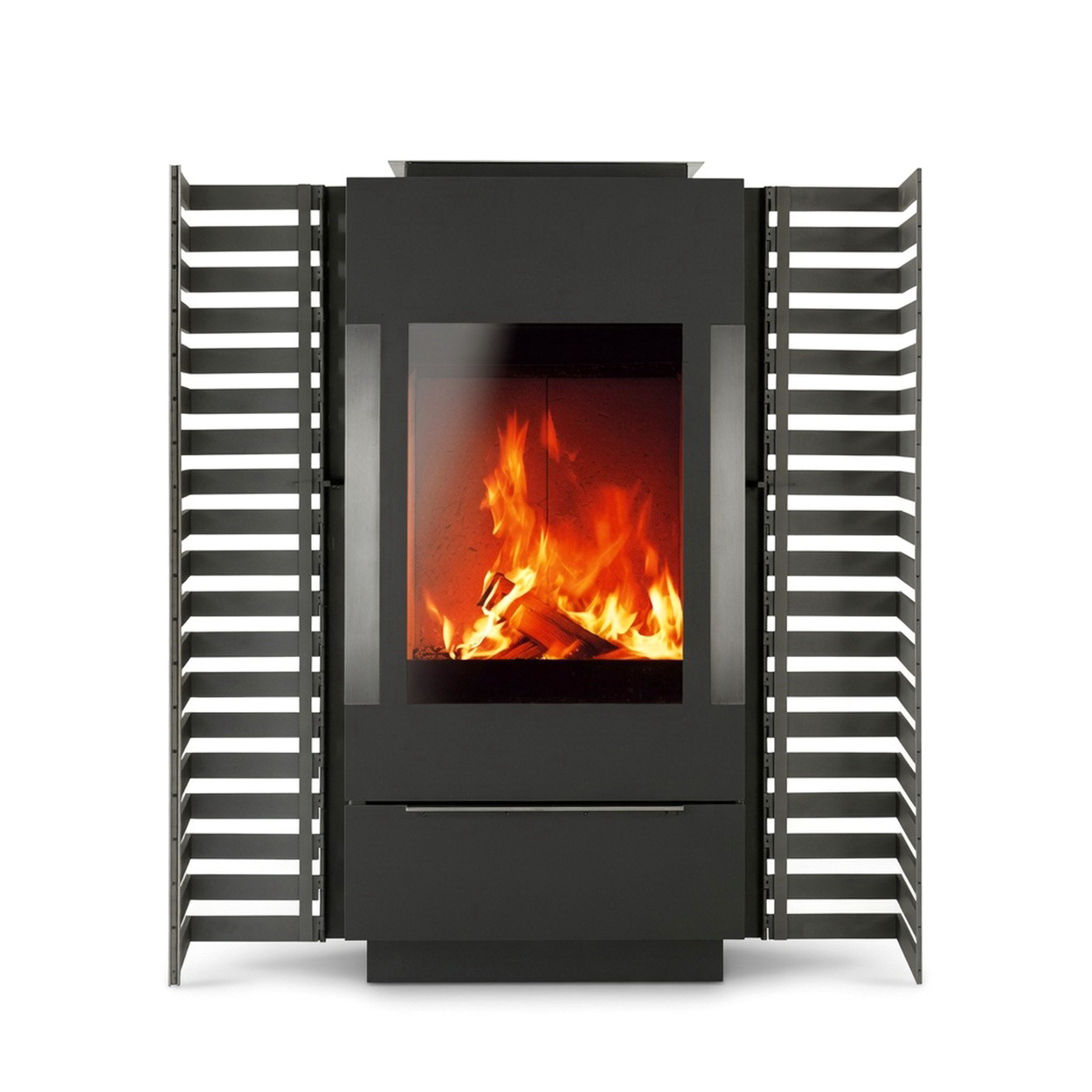 Kamin, Feuerstelle, Gaskamin, Schwarz, Holzfeuer