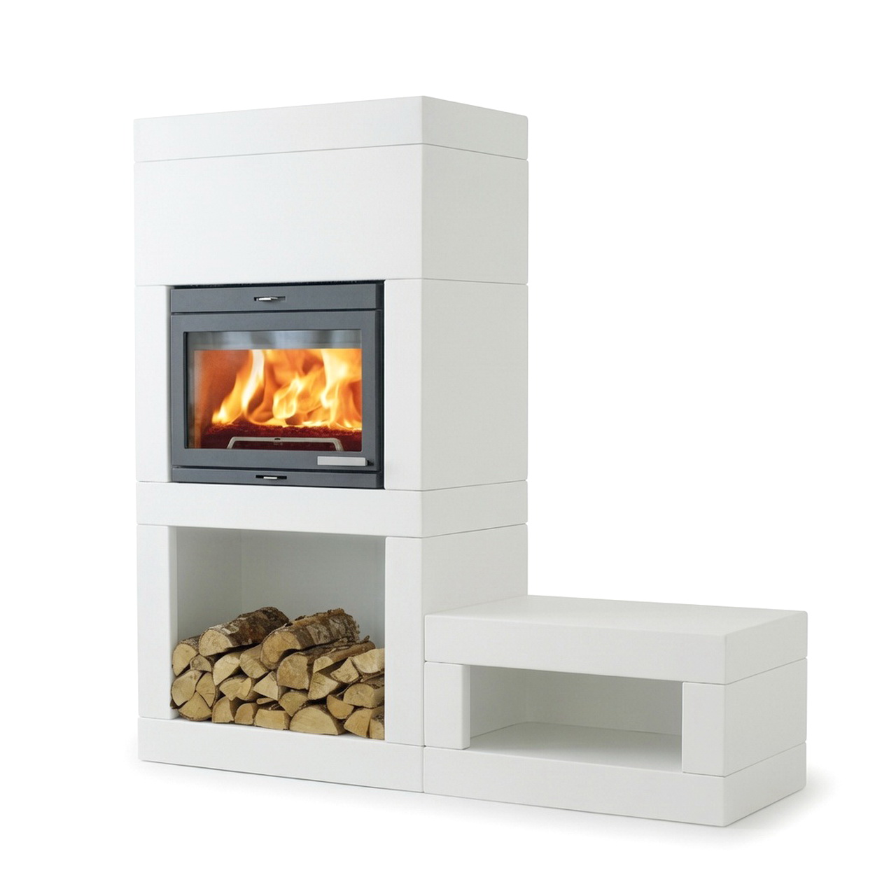 Kamin, Feuerstelle, Holzofen, Holzfach, Moderne Bauweise