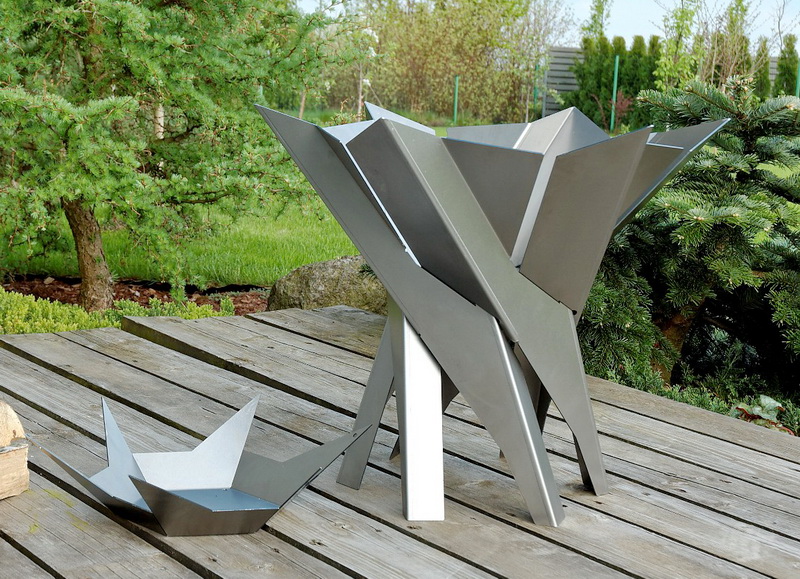 Feuerkorb Zeus ø 65 cm aus Edelstahl mit Ascheschale