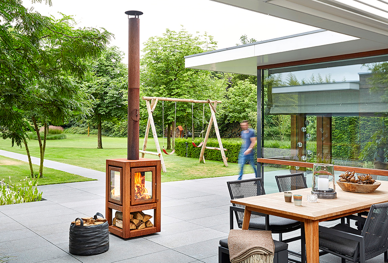 RB73 QUARUBA XL mobile Gartenkamin fahrbar komplett