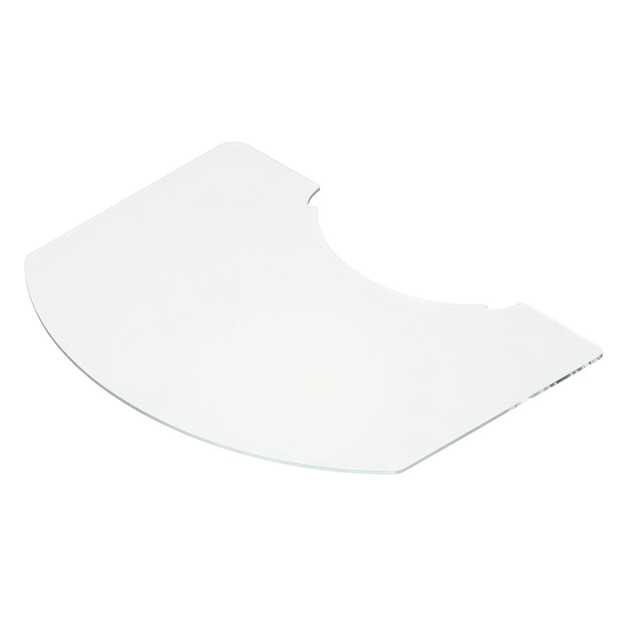Schutzschild, Sichtscheibe, Glas, Halbmond-Form, Kurze Kante
