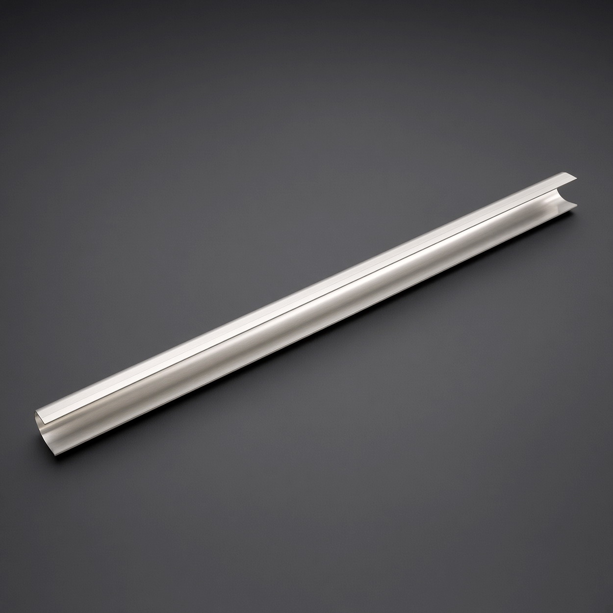 Metallprofil, Edelstahl, Silberfarben, Längliche Schiene, Gebürstete Oberfläche