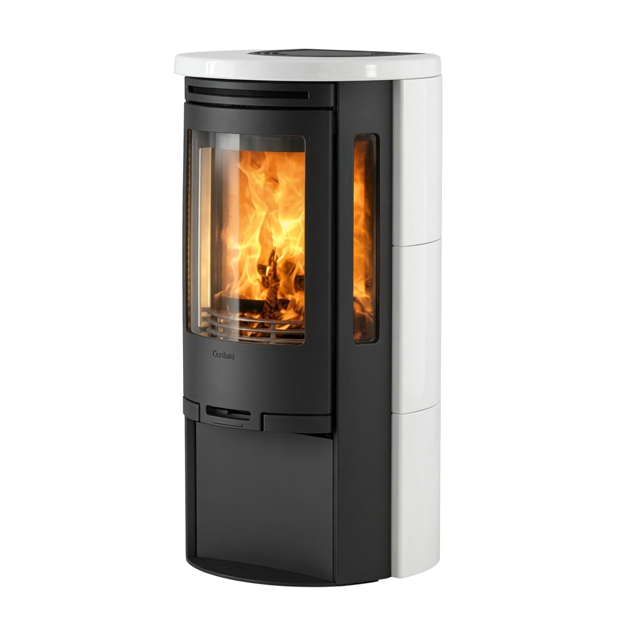 Kamin, Gaska, Holzfeuer, Glasfront, Stahlkorpus