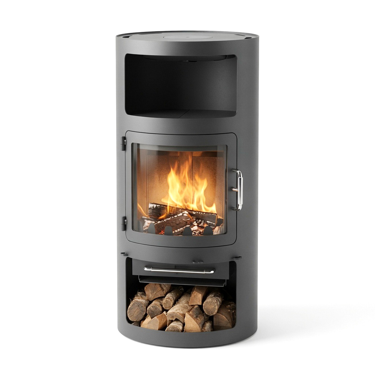 Kamin, Stahlkamin, Gaskamin, Holzaufbewahrung, Feuerraum