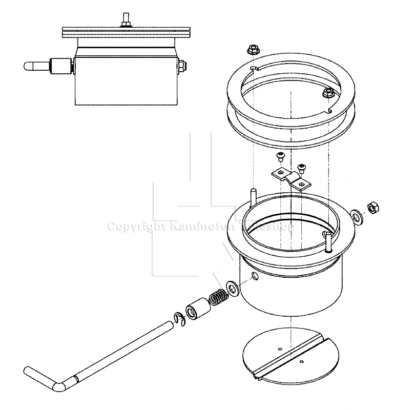 Frischluftbox für Scan Kaminöfen mit gerader Rückwand