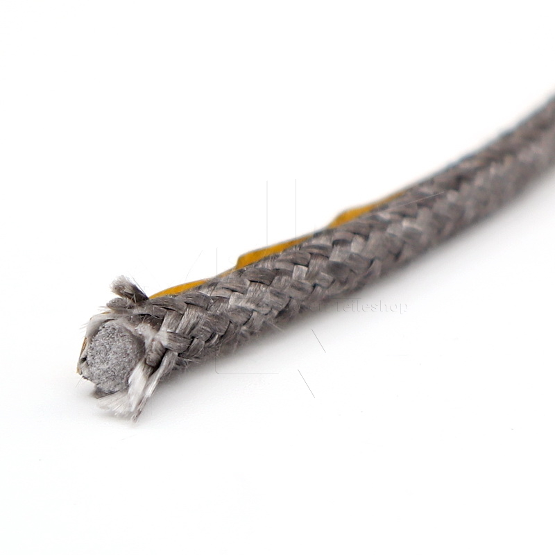 geflochtenes Kabel, Metallgrau, Mehrstrangig, Endkappe, Kabelmantel