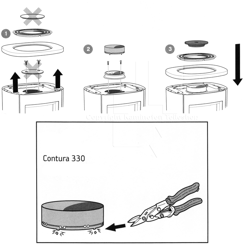 Contura 330 Kochplatte - Montageanleitung