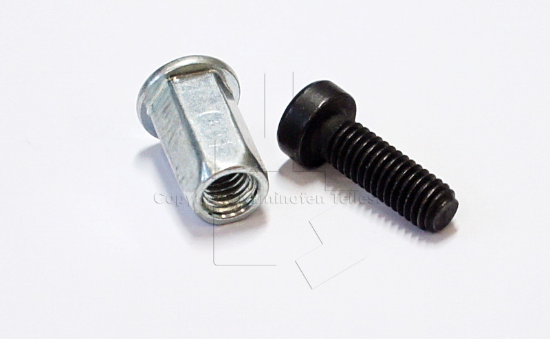 Contura Gewindeniethülse mit Schraube für Abgasstutzen