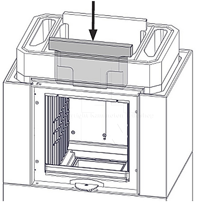Nordpeis Salzburg M II vorderer Stein über der Brennkammer-Positionszeichnung