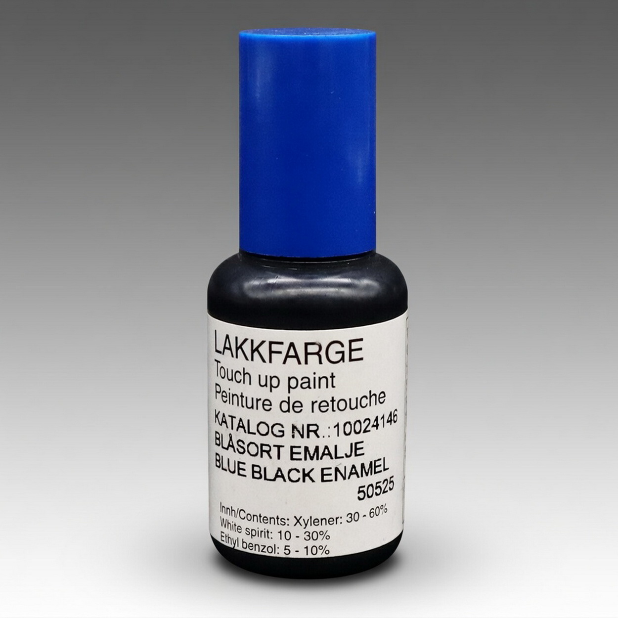 Lackfarge, Touch-up paint, Blue enamel, Blue bottle, Etiketttext