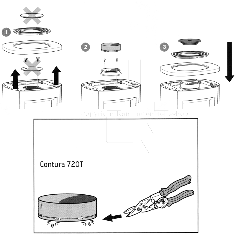 Contura 720T Kochplatte - Montageanleitung