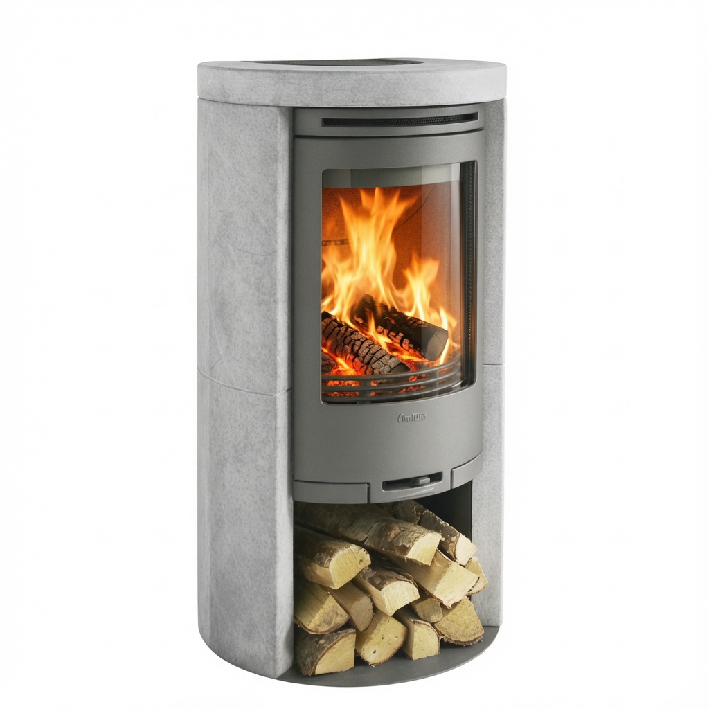 Kamin, Gaskamin, Holzofen, FeuerholzStapeln, Steinoptik