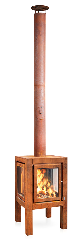 RB73 QUARUBA XL Gartenkamin mit 4 Beinen freigestellt