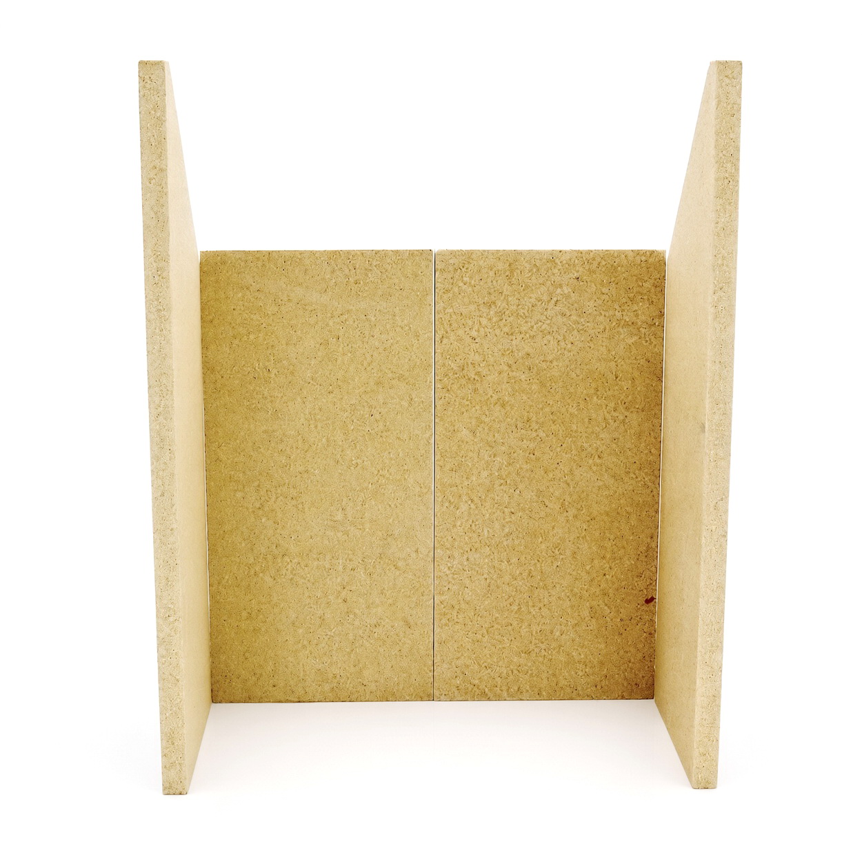 Spanplattengehäuse, Naturbraun, Unbeschichtete Oberfläche, Seitenteile, Offene Konstruktion