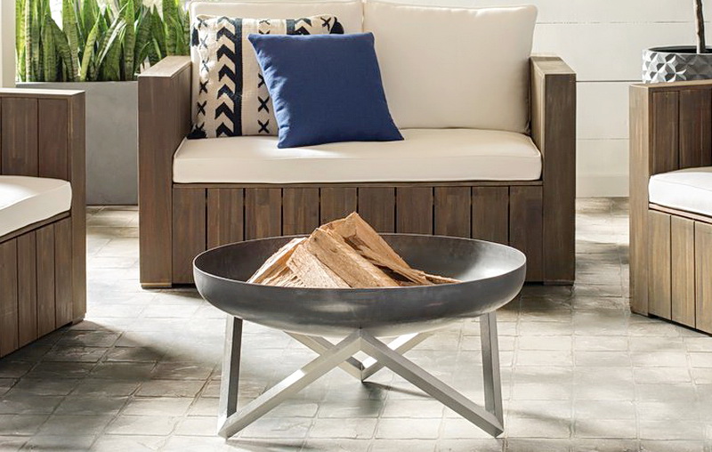 Feuerschale ø 79 x 39 cm aus Edelstahl