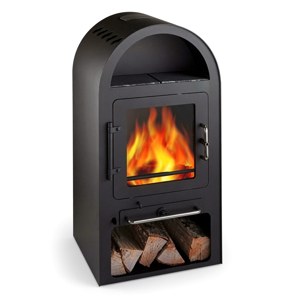 Ofen, Holzofen, Stahlkamin, Feuerstelle, Holzfach