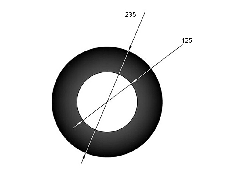 Rosette 55 mm, ø 125 mm, schwarz