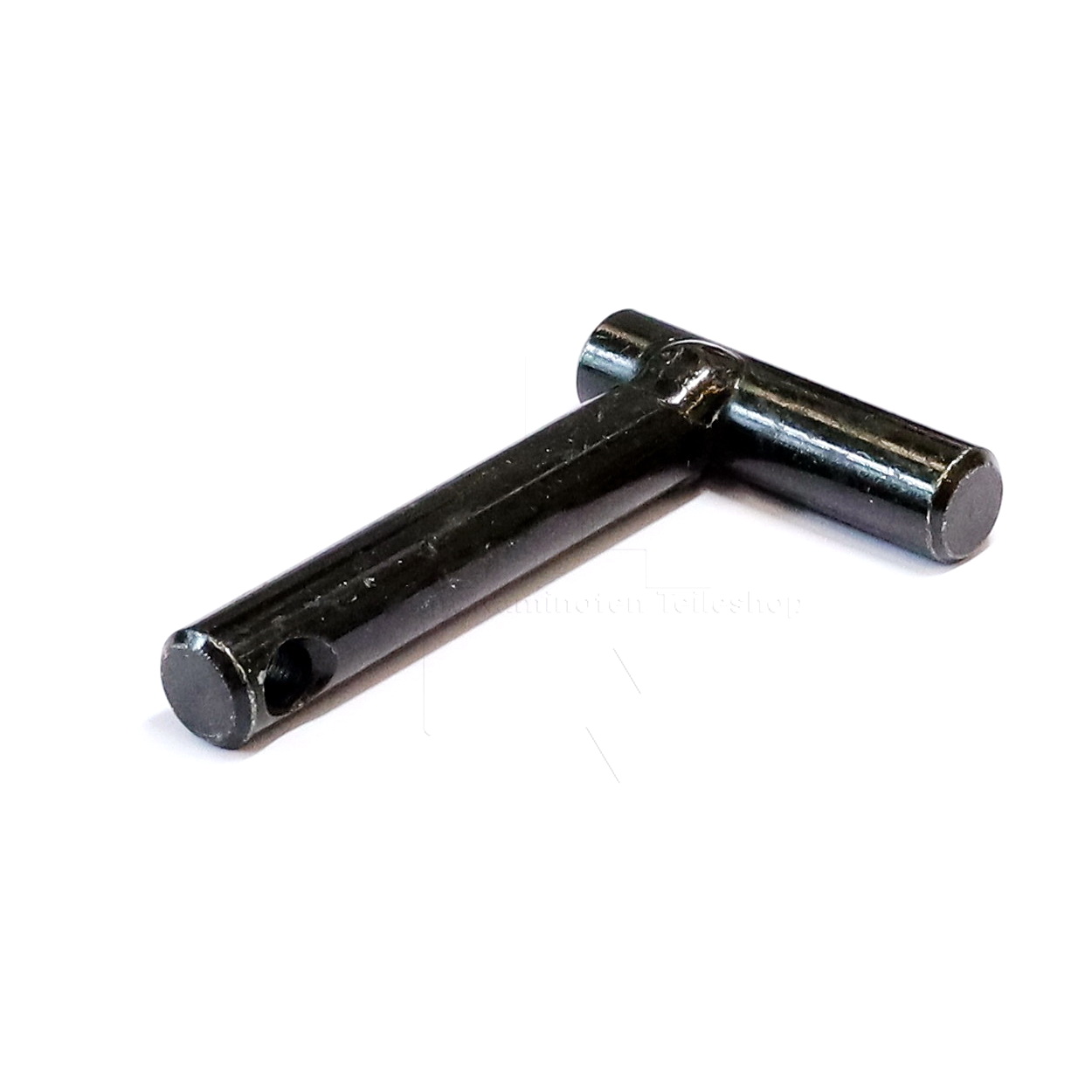 Laufenschraube, Stift, Metall, Schwarz, Bohrung