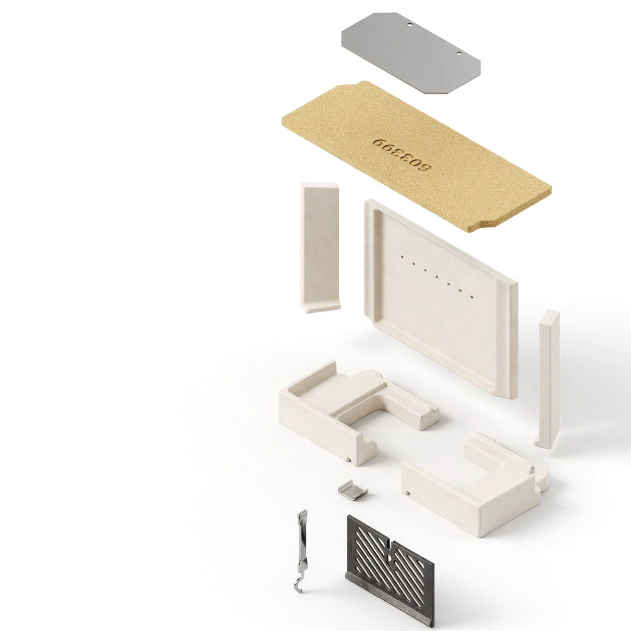 Modulares Modellbausatz, Montagebauteile, Kunststoffteile, beige Farbe, Bausatzkomponenten