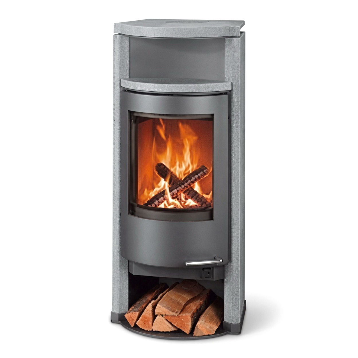 Kamin, Holzofen, Feuerstelle, Holzscheite, Stahlofen