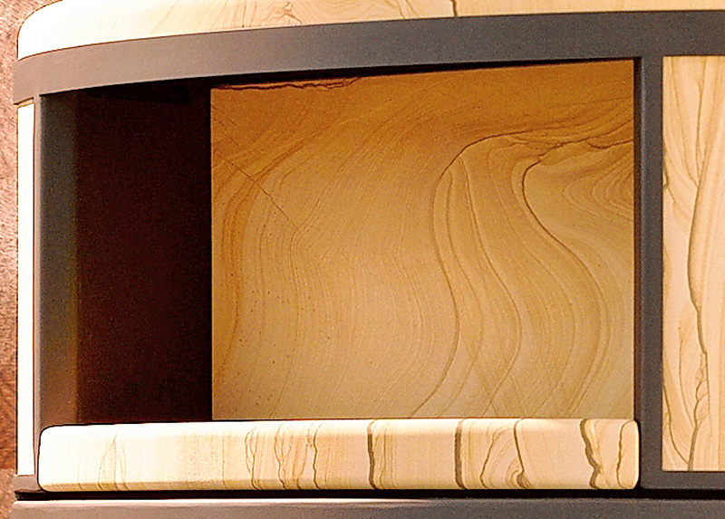 Skantherm Ator Warmhaltefach Rückwandstein Sandstein tobacco