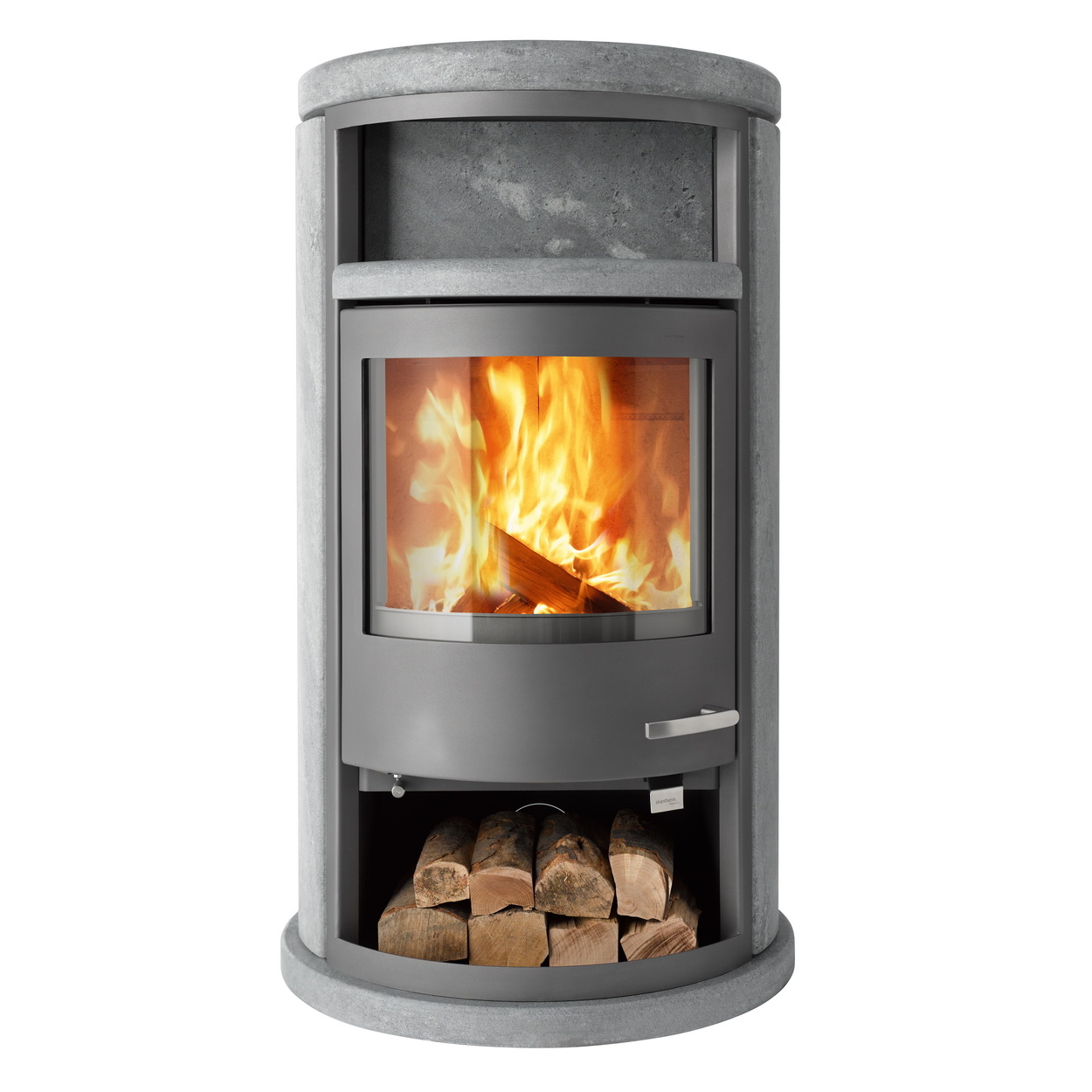 Kamin, Lagerfeuer, Holzscheiter, Gusseisen, Glasfront