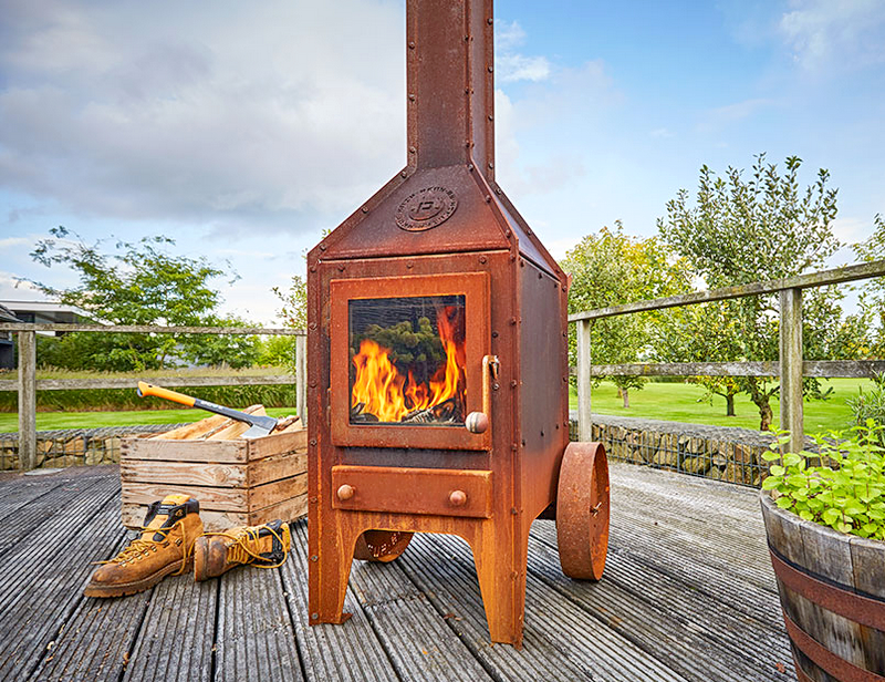 RB73 Bijuga Terrassenkamin fahrbar mit 2 Rädern