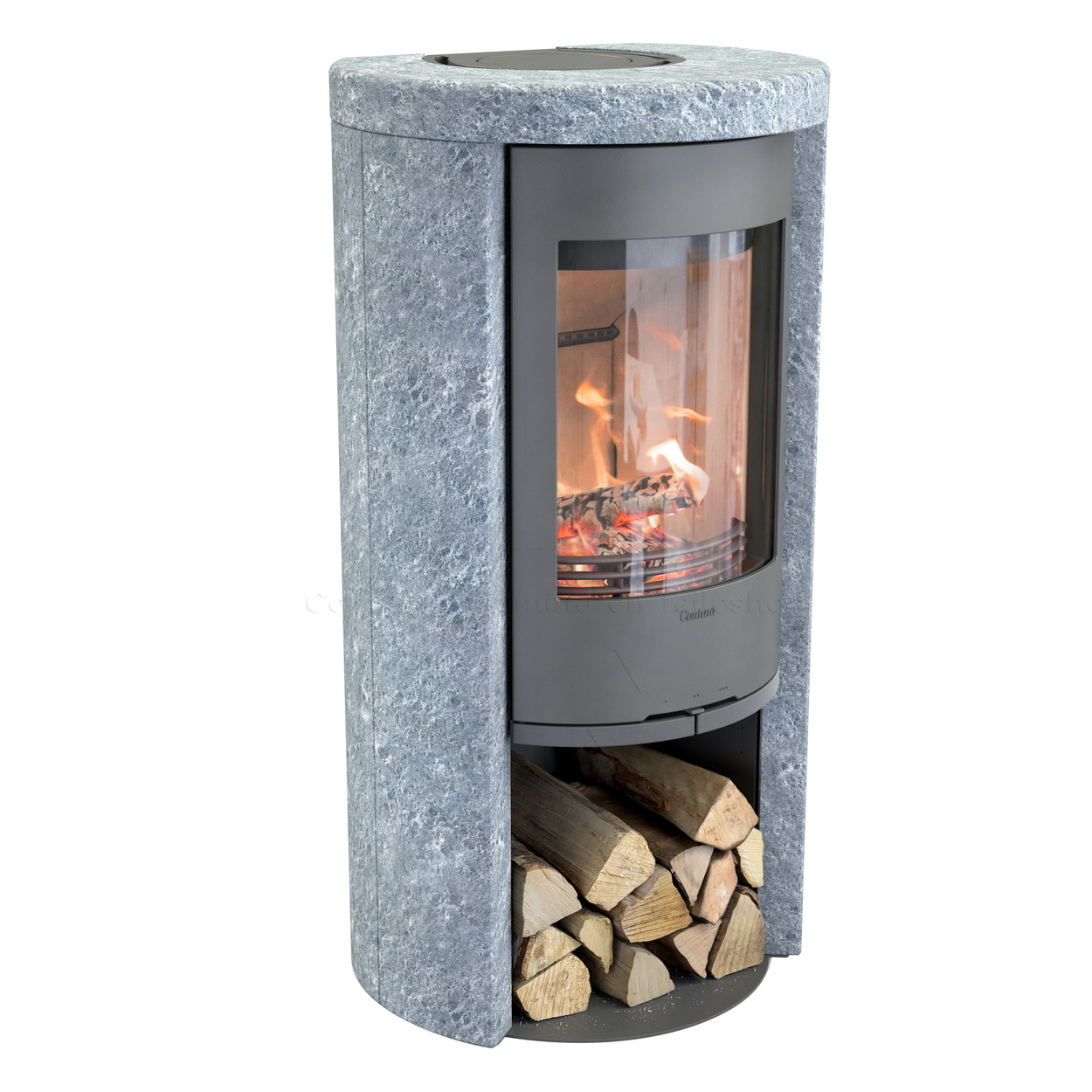 Kamin, Holzfeuerung, Steinkamin, Holzregal, Feuerholz