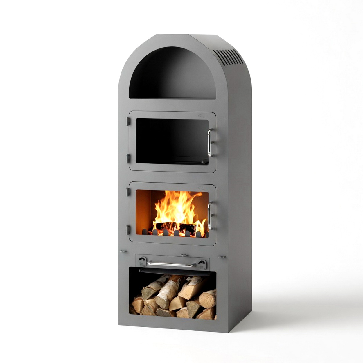 Kaminofen, Holzofen, Feuerstelle, Holzlager, Stahlkamin