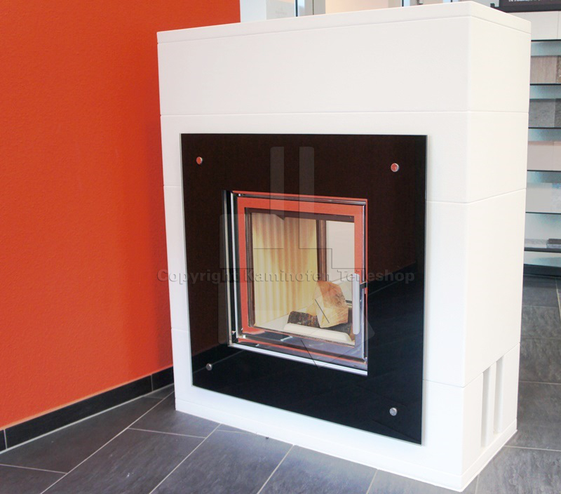 Dekorfront für Kamin Nordpeis Jersey aus schwarzem Glas