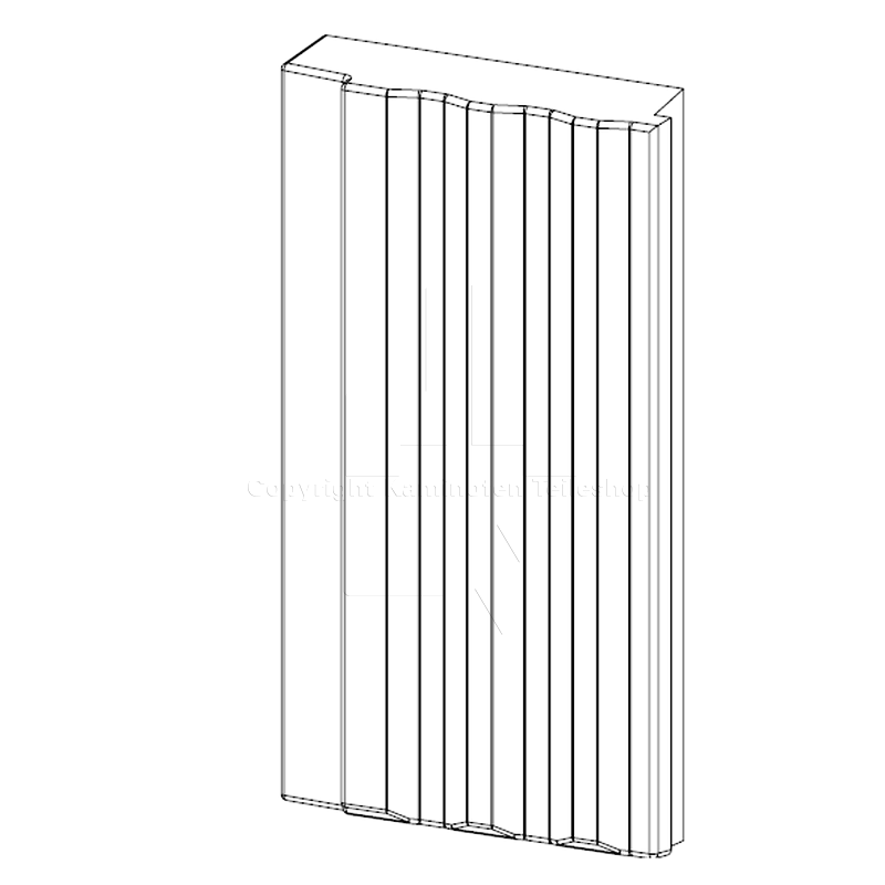 Nordpeis Salzburg XL linker Rückwandstein aus Thermotte